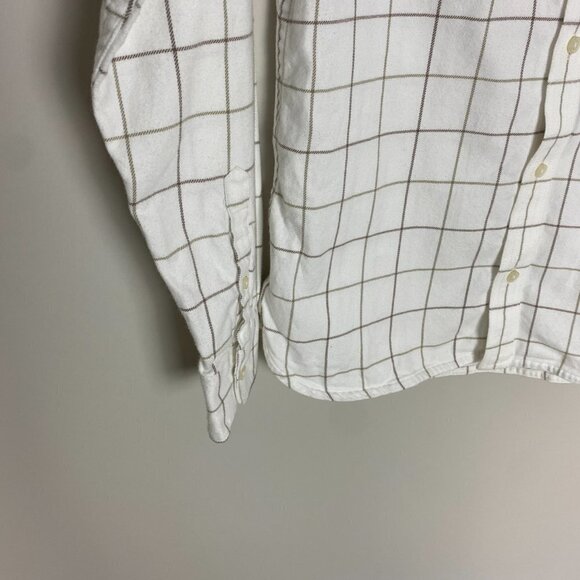 Everlane The Brushed Flannel Shirt Window Pane Button Down Long Sleeve White M - Picture 4 of 7